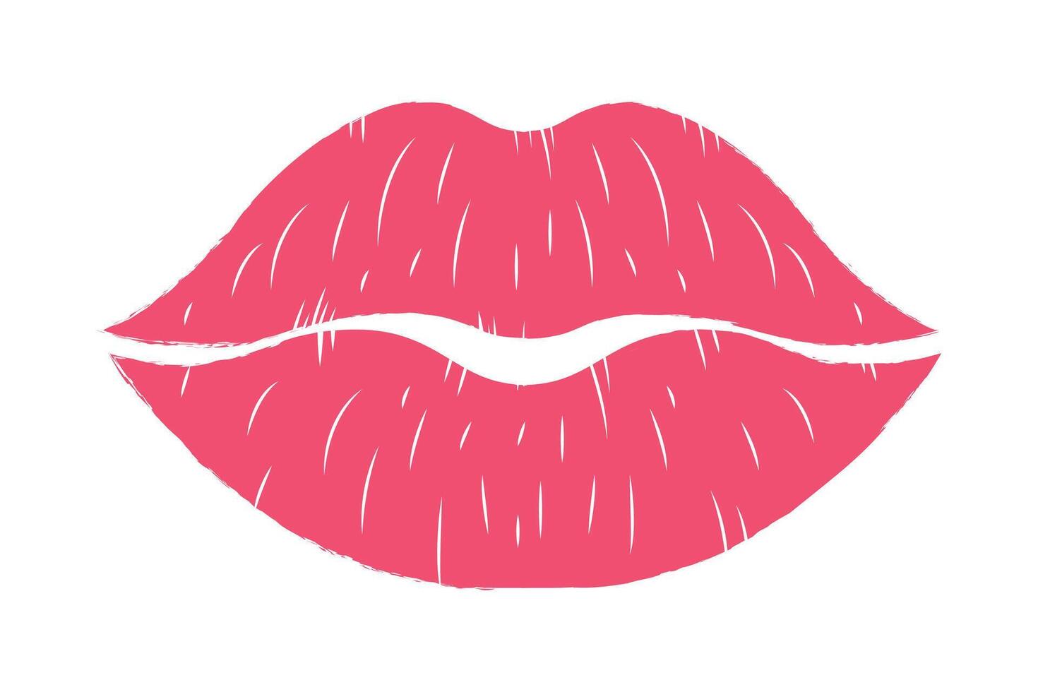 A pink lips with a white background vector