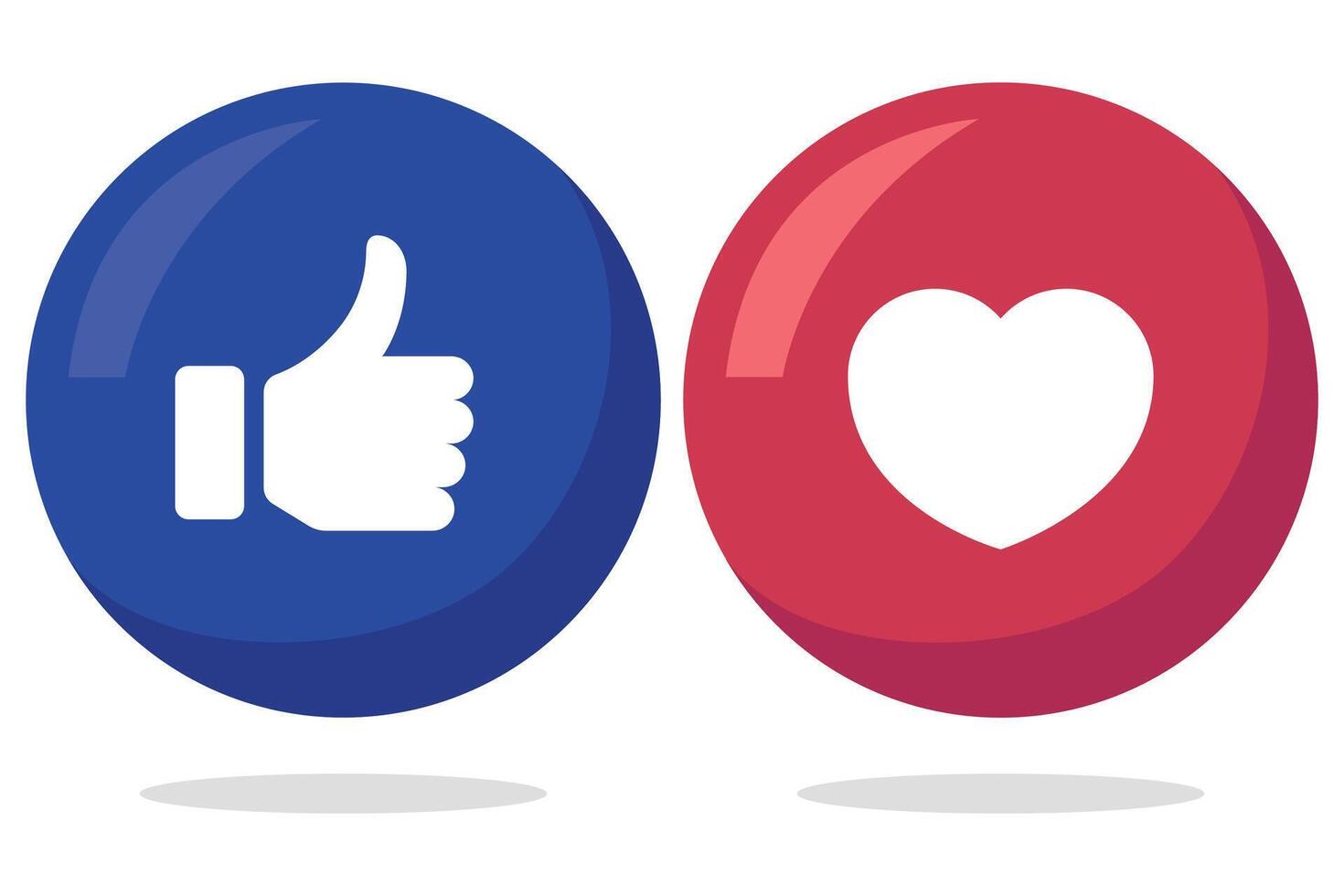 Two thumbs up and heart icons vector
