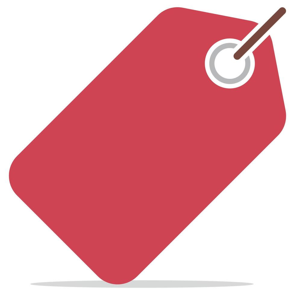 A red price tag on a white background vector