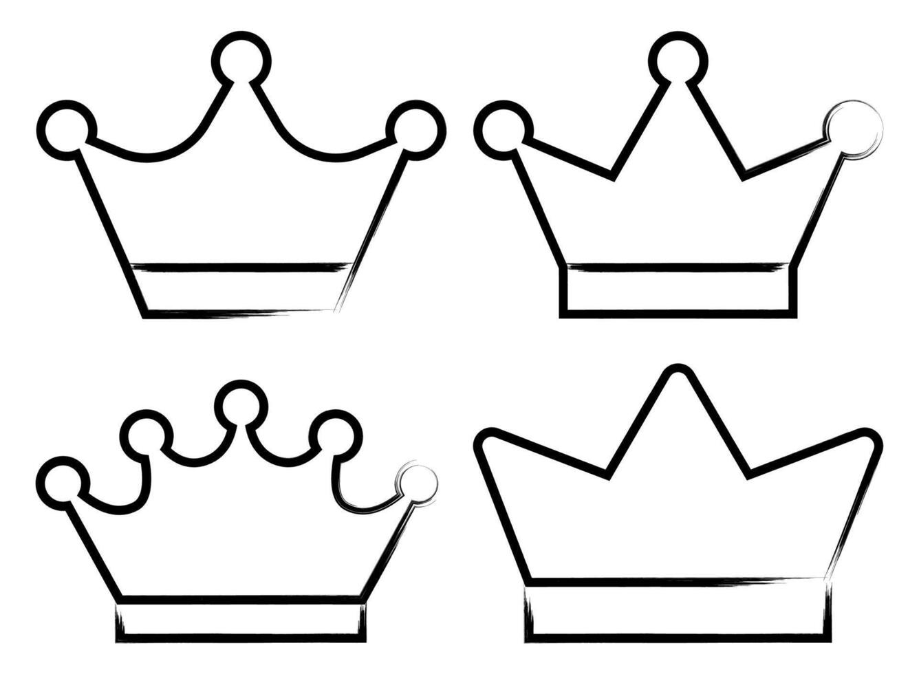 Four crowns on a white background vector