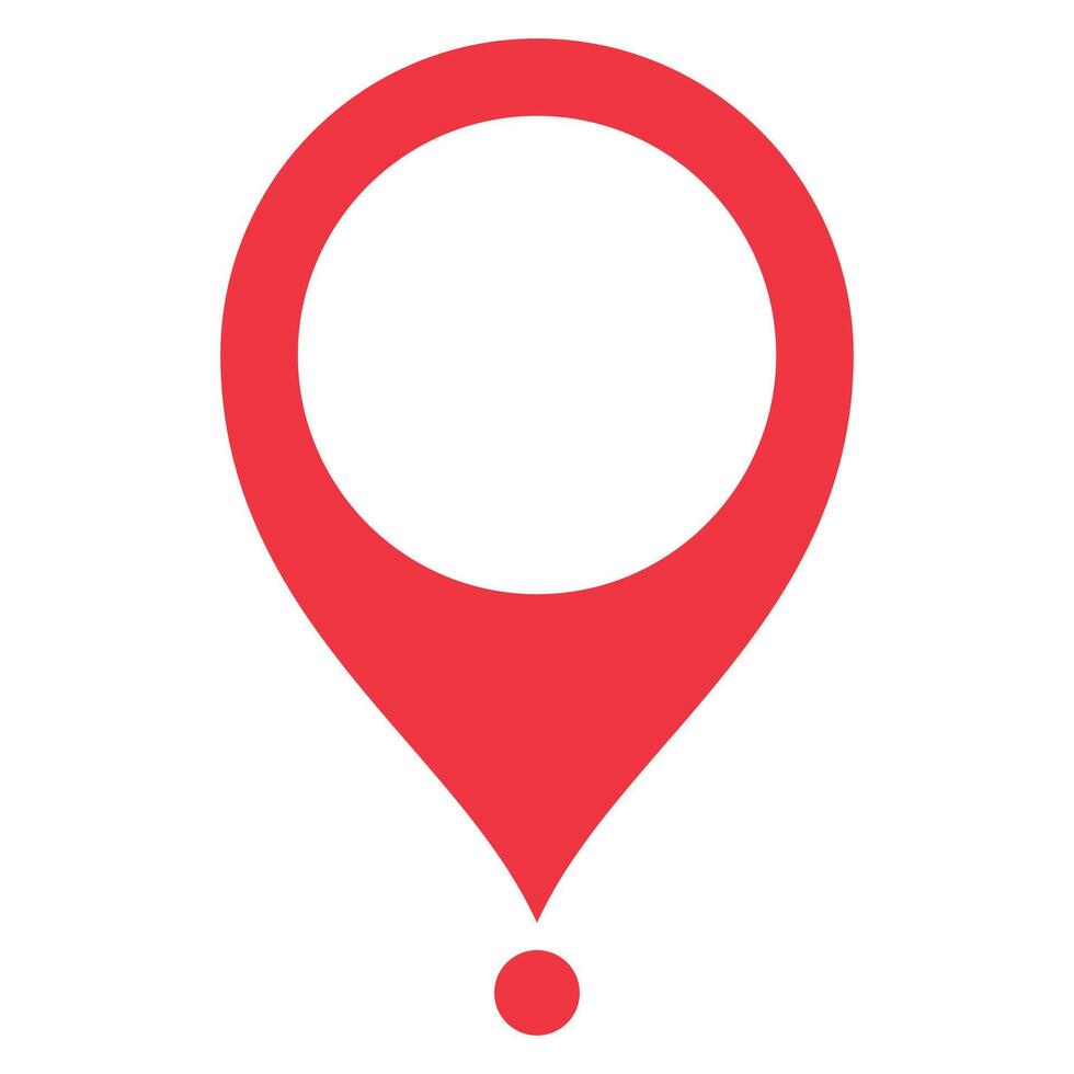 A red pin icon on a white background vector