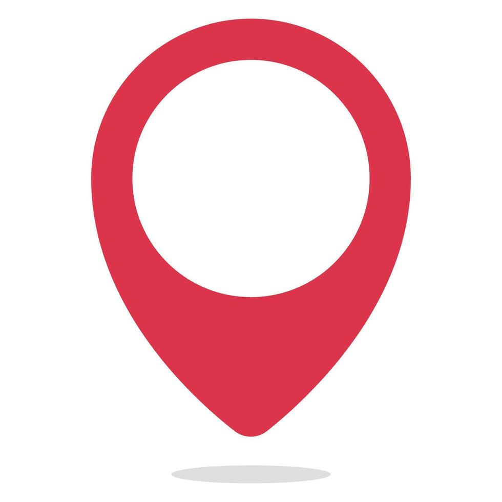 A red pin on a white background vector
