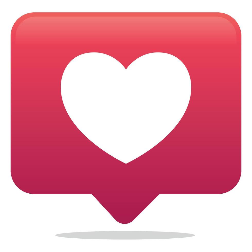 Heart icon on a red button vector