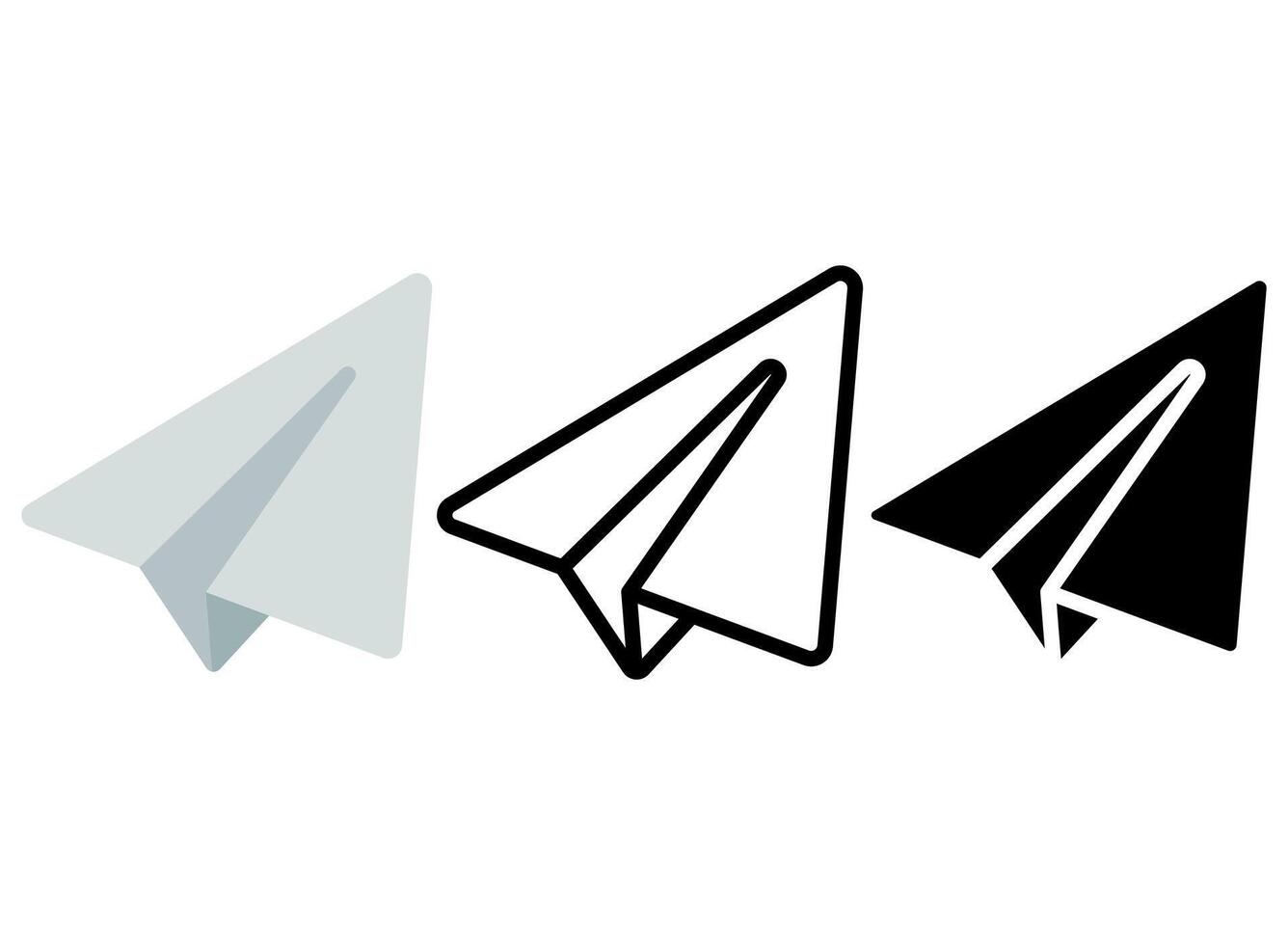 Paper airplane icon set vector