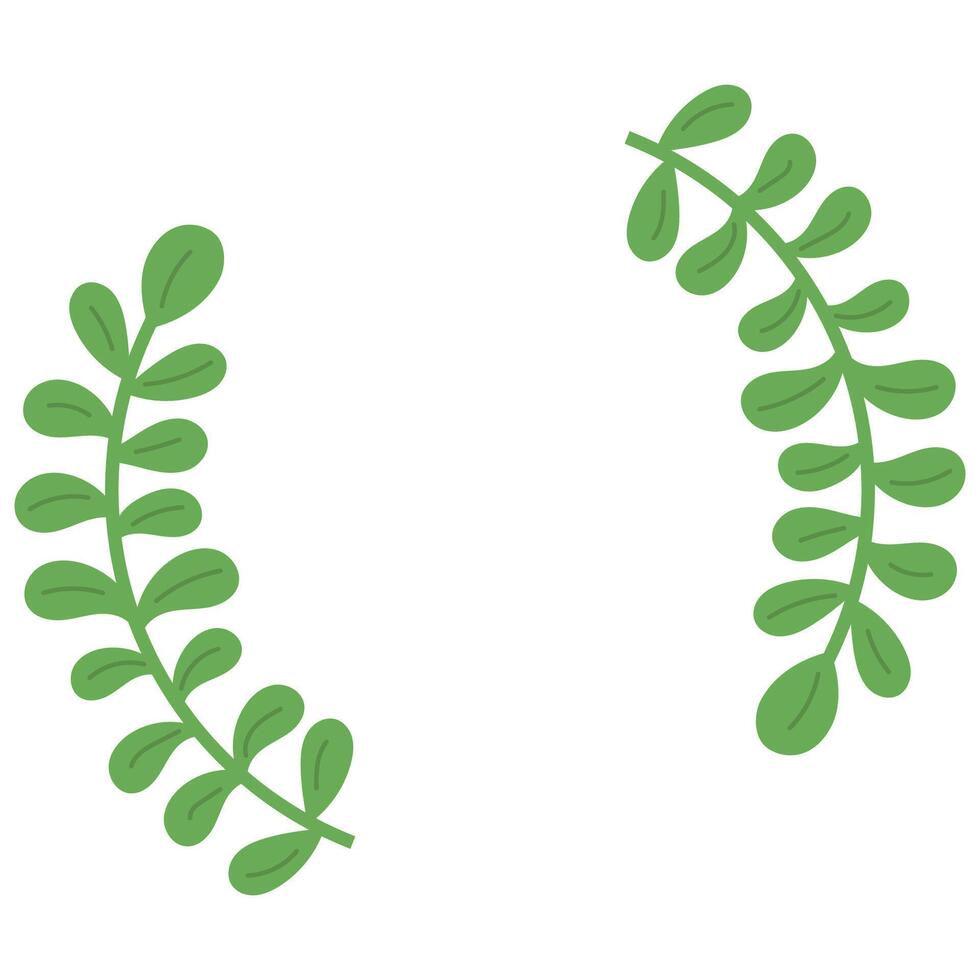 A laurel wreath with green leaves on it vector