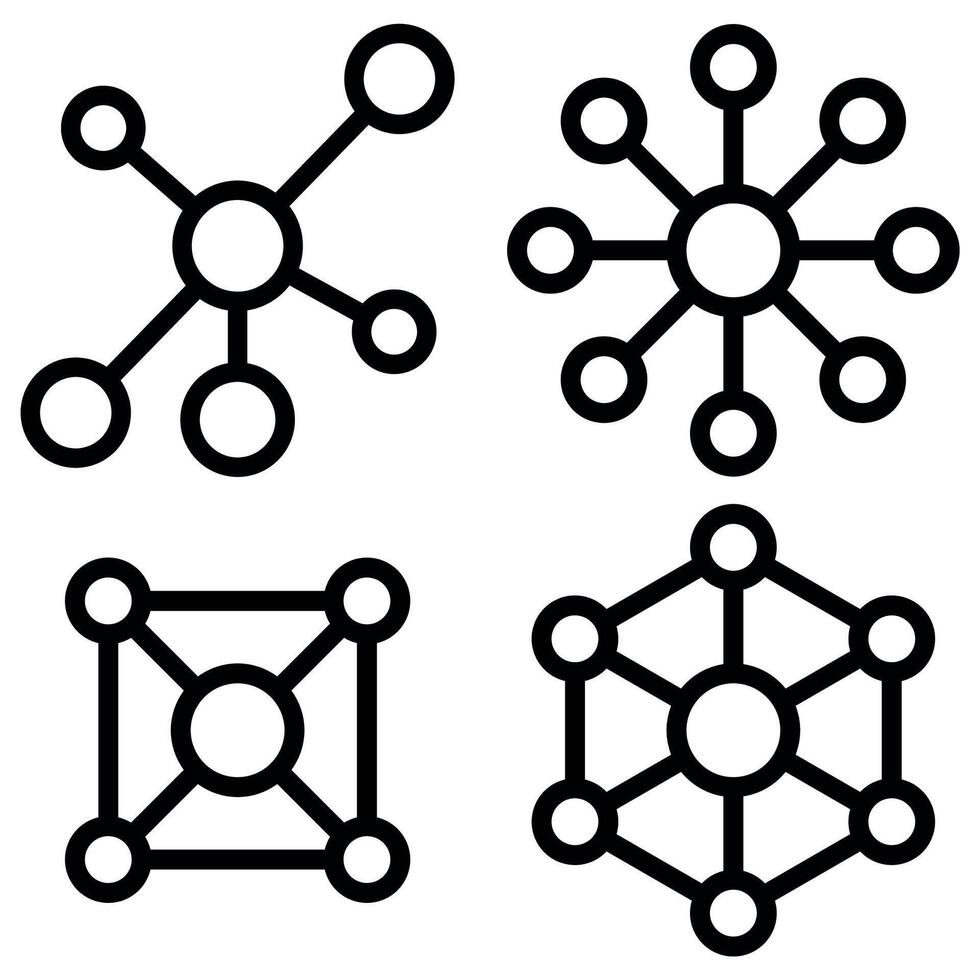 Four different types of network icons vector