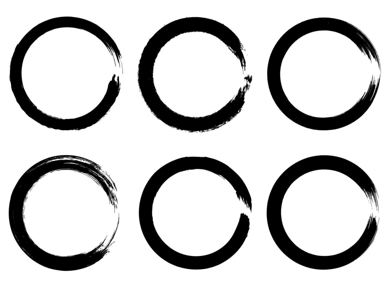 A set of four black circles with the word oo vector