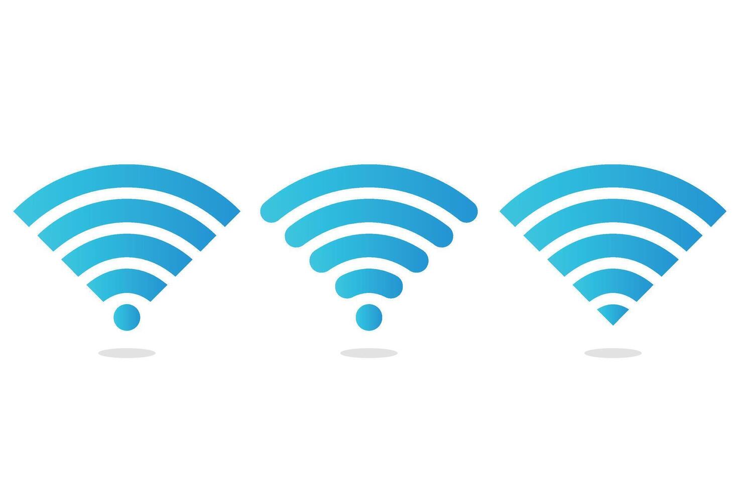 Three wifi symbols on a white background vector