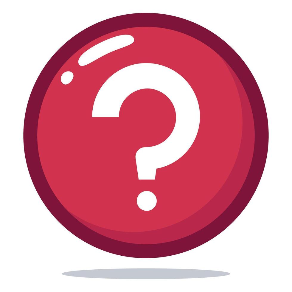 A red question mark icon on a white background vector