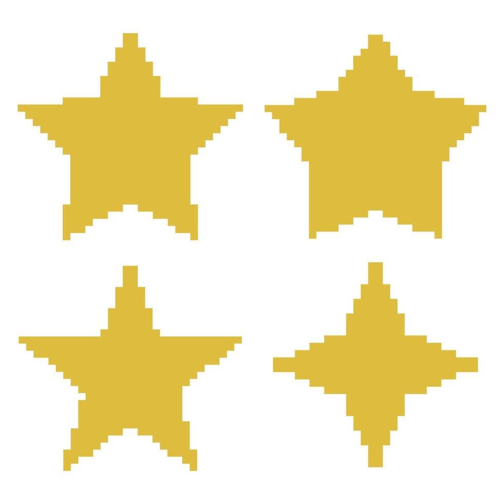 Four golden stars on a white background vector