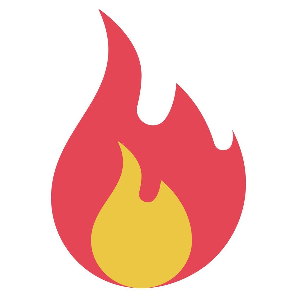 A fire icon with a red flame vector
