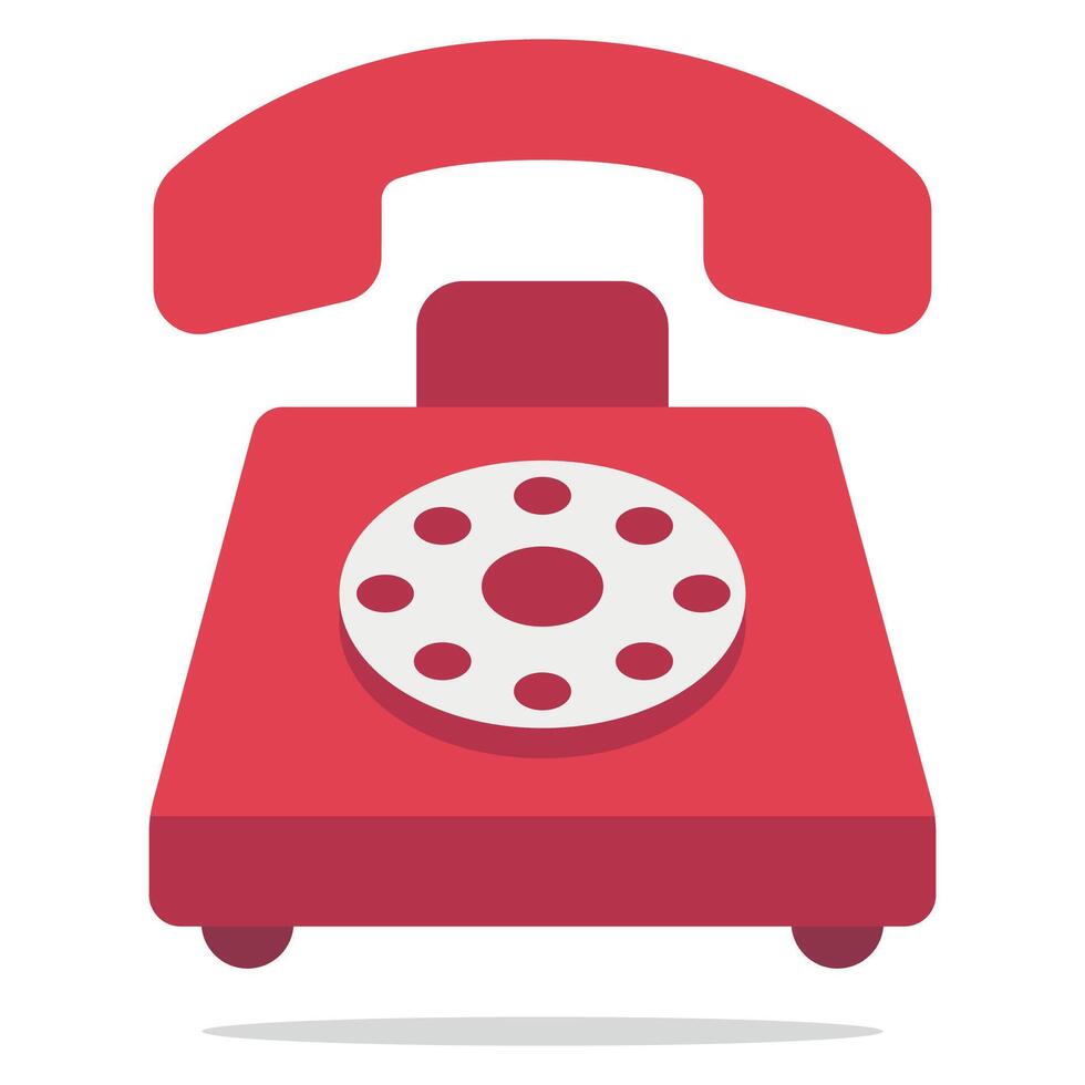 An old red telephone icon on a white background vector