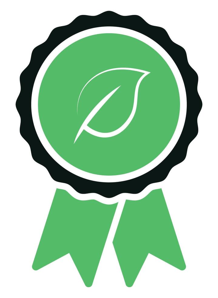 Green leaf award icon vector