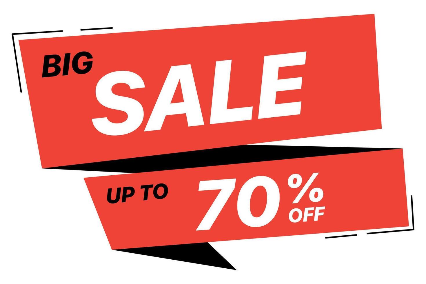 Big sale up to 70 off banner illustration vector