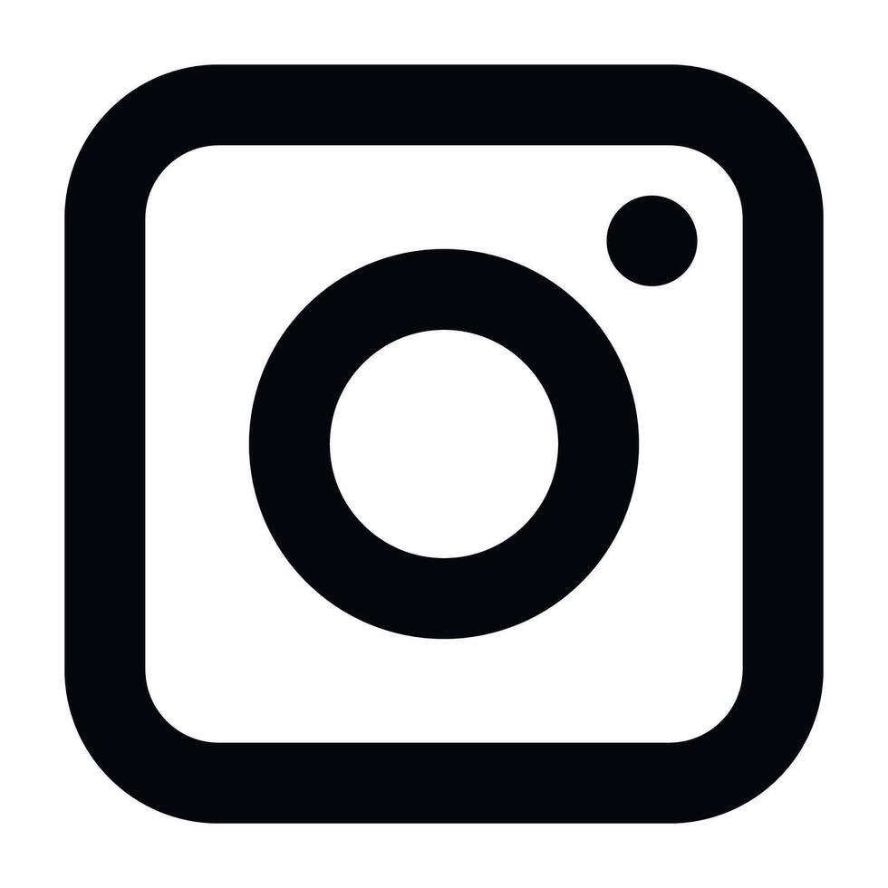 An instagram logo with a black square in the center vector