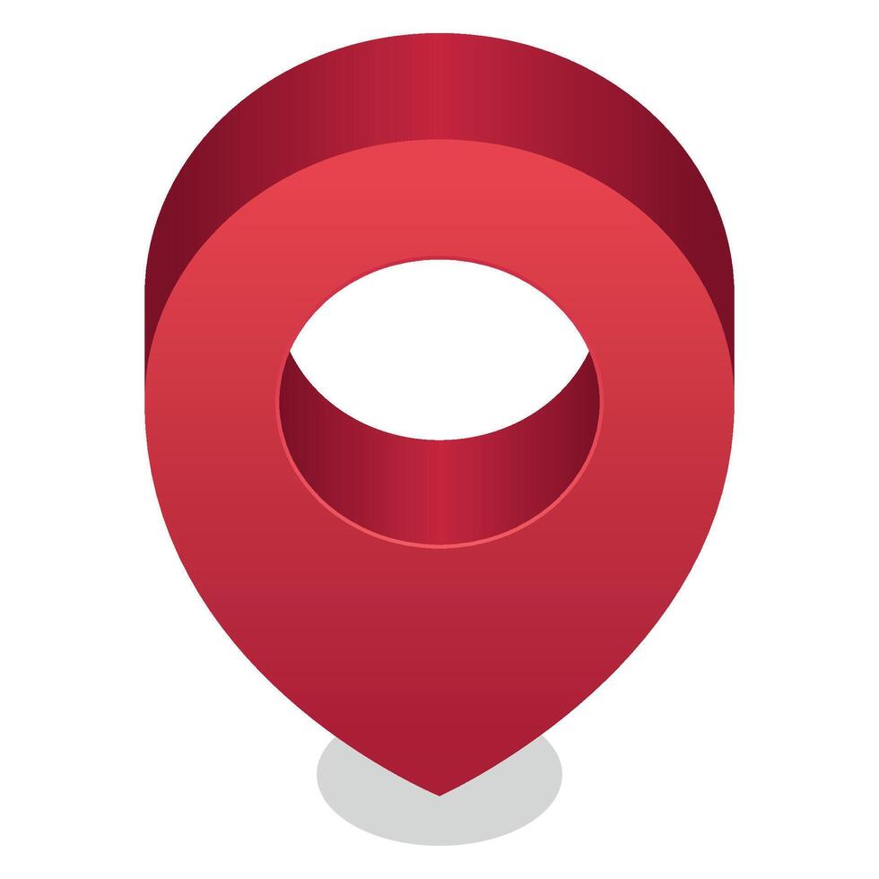 A red location marker icon on a white background vector