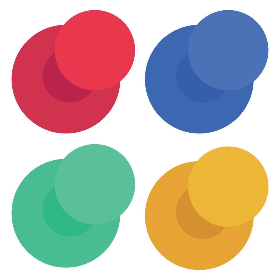 Four different colored circles on a white background vector