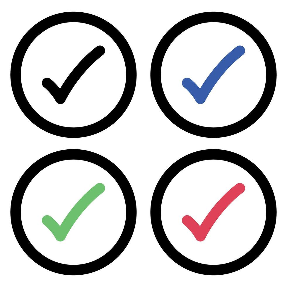 Check Marks Multiple Colours vector