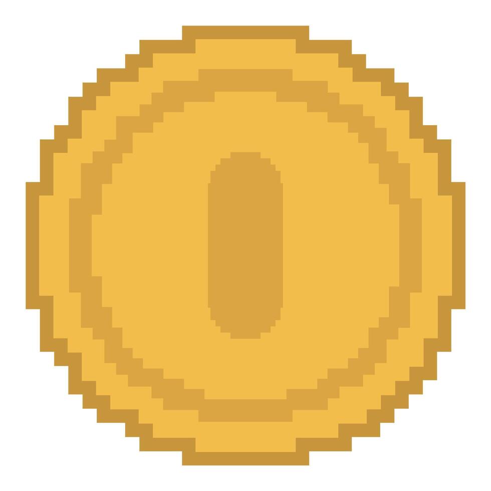 A pixel coin icon on a white background vector