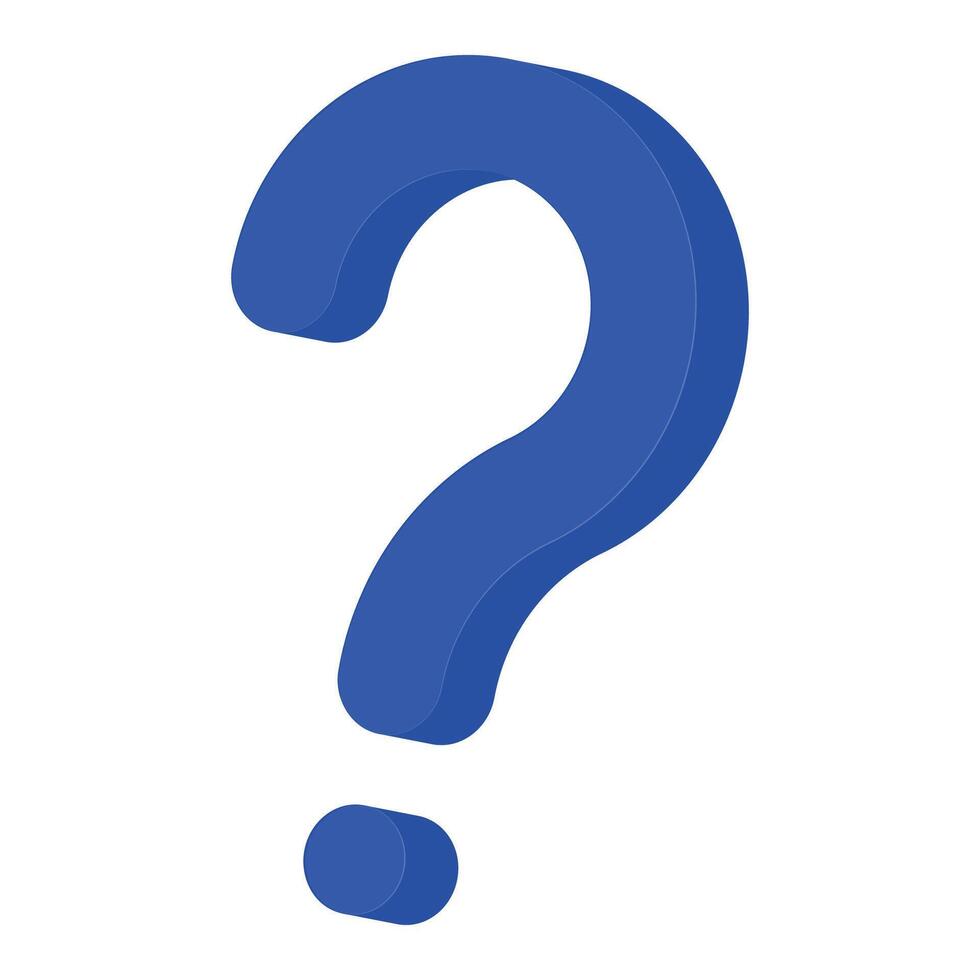 A question mark is shown on a white background vector
