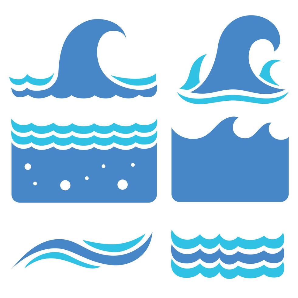 Wave icon set illustration vector