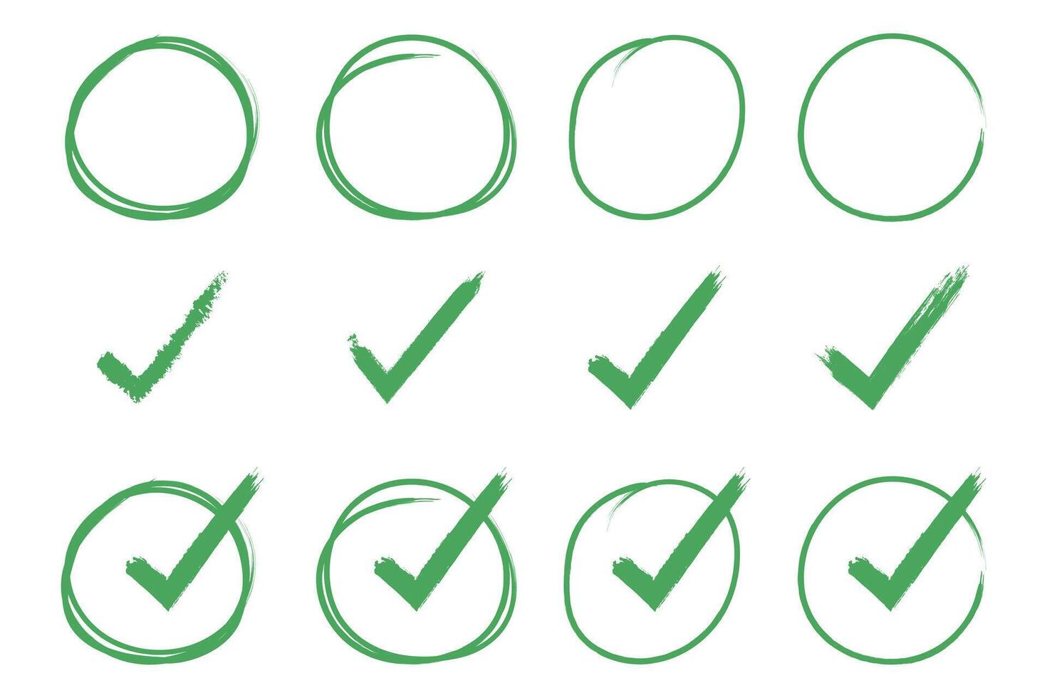 Green check mark icons on white background vector