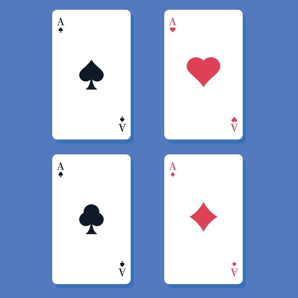 A set of playing cards with hearts and spades vector