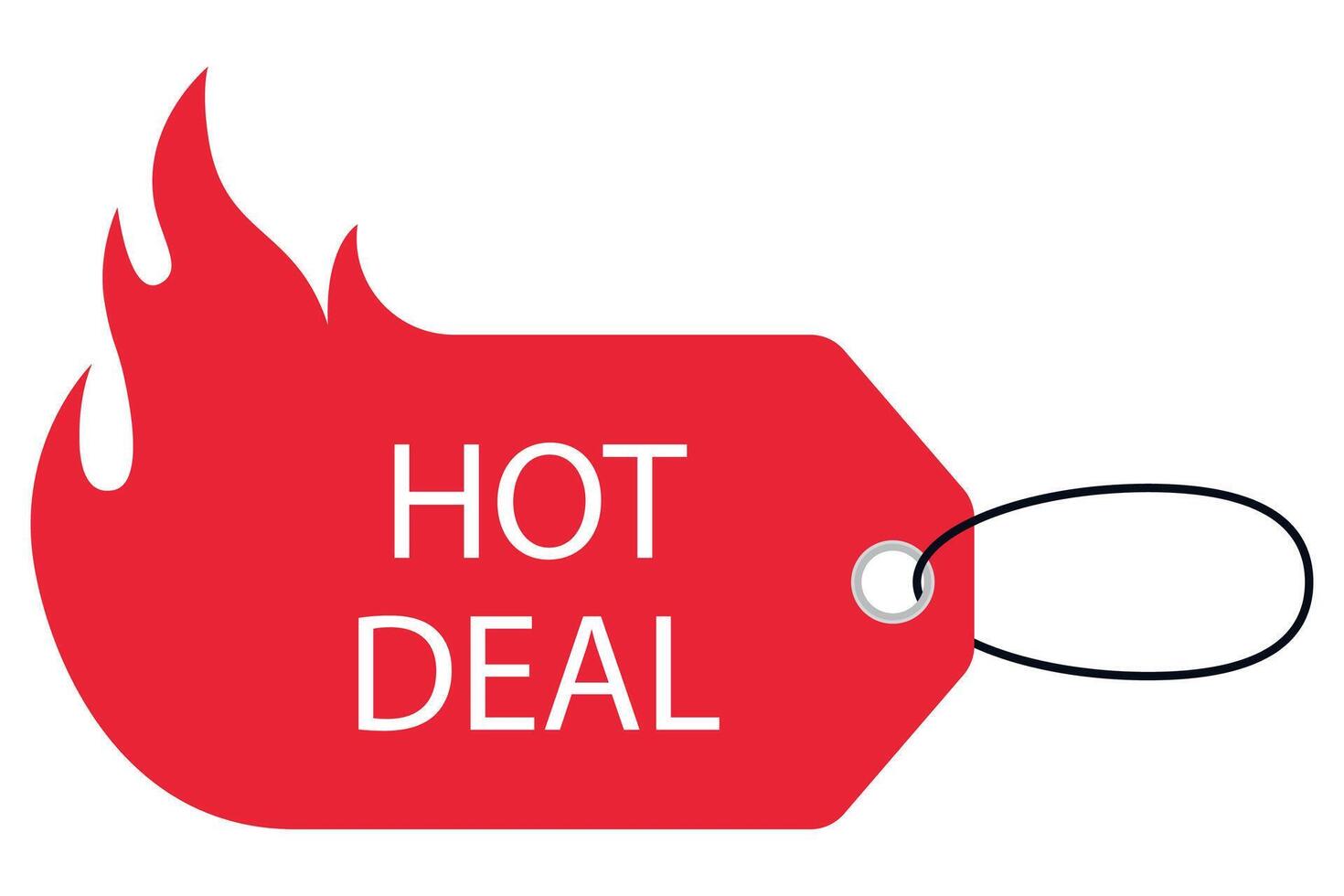 Hot deal logo with fire on white background vector