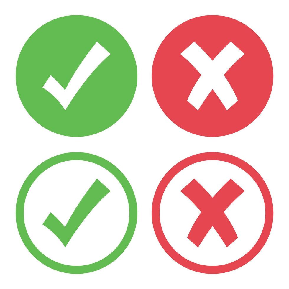 Four different check marks on a white background vector