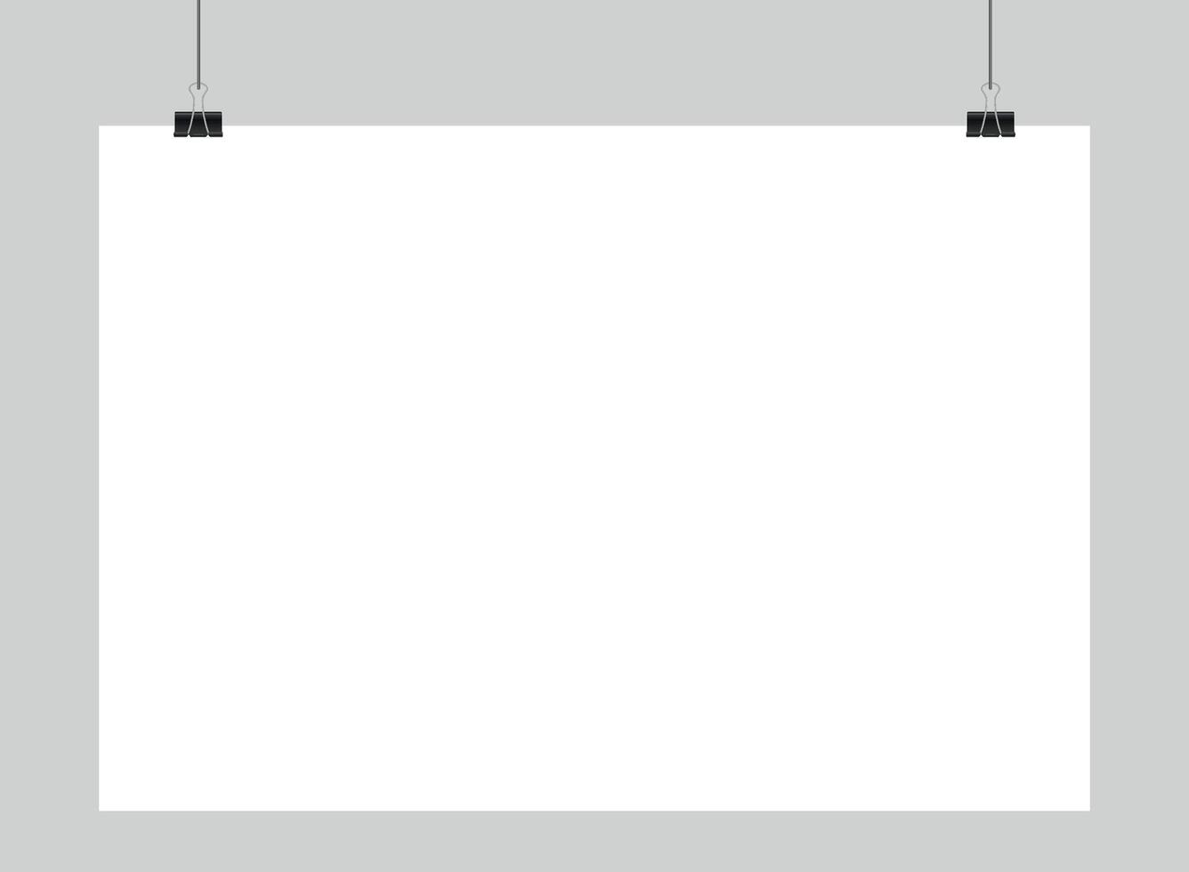 Blank white paper hanging on a wall vector