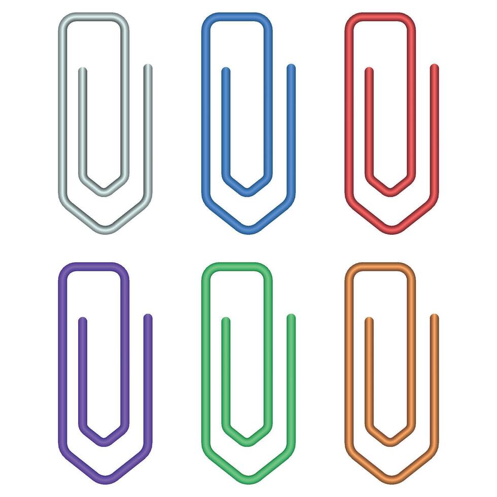 Paper clip icon set illustration vector