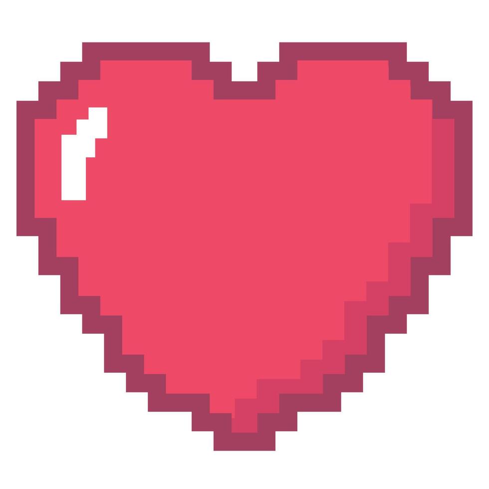 Pixel heart icon vector