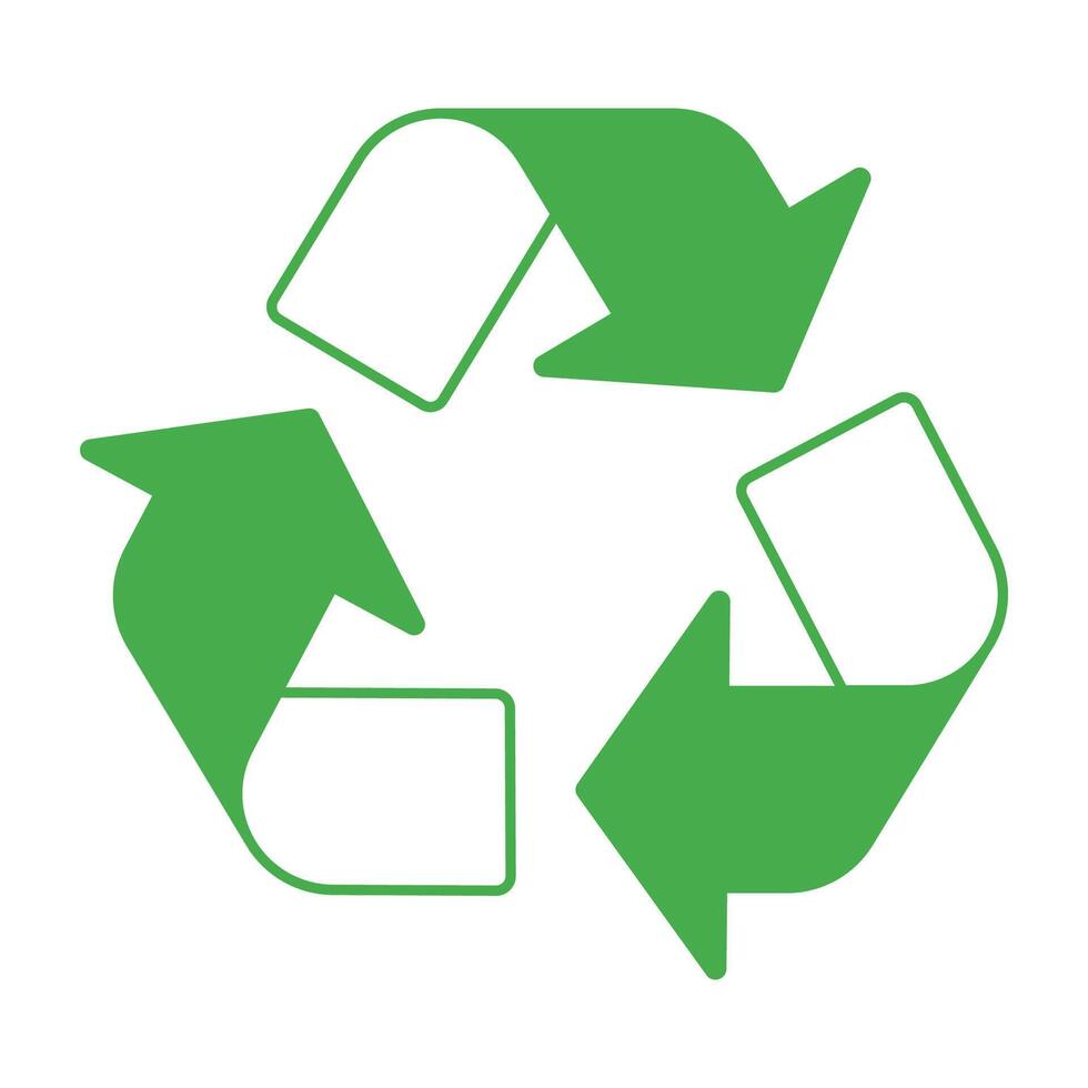A green recycling symbol with arrows pointing in different directions vector