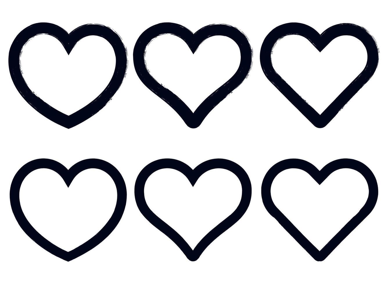 Hearts Hand Drawn Style vector