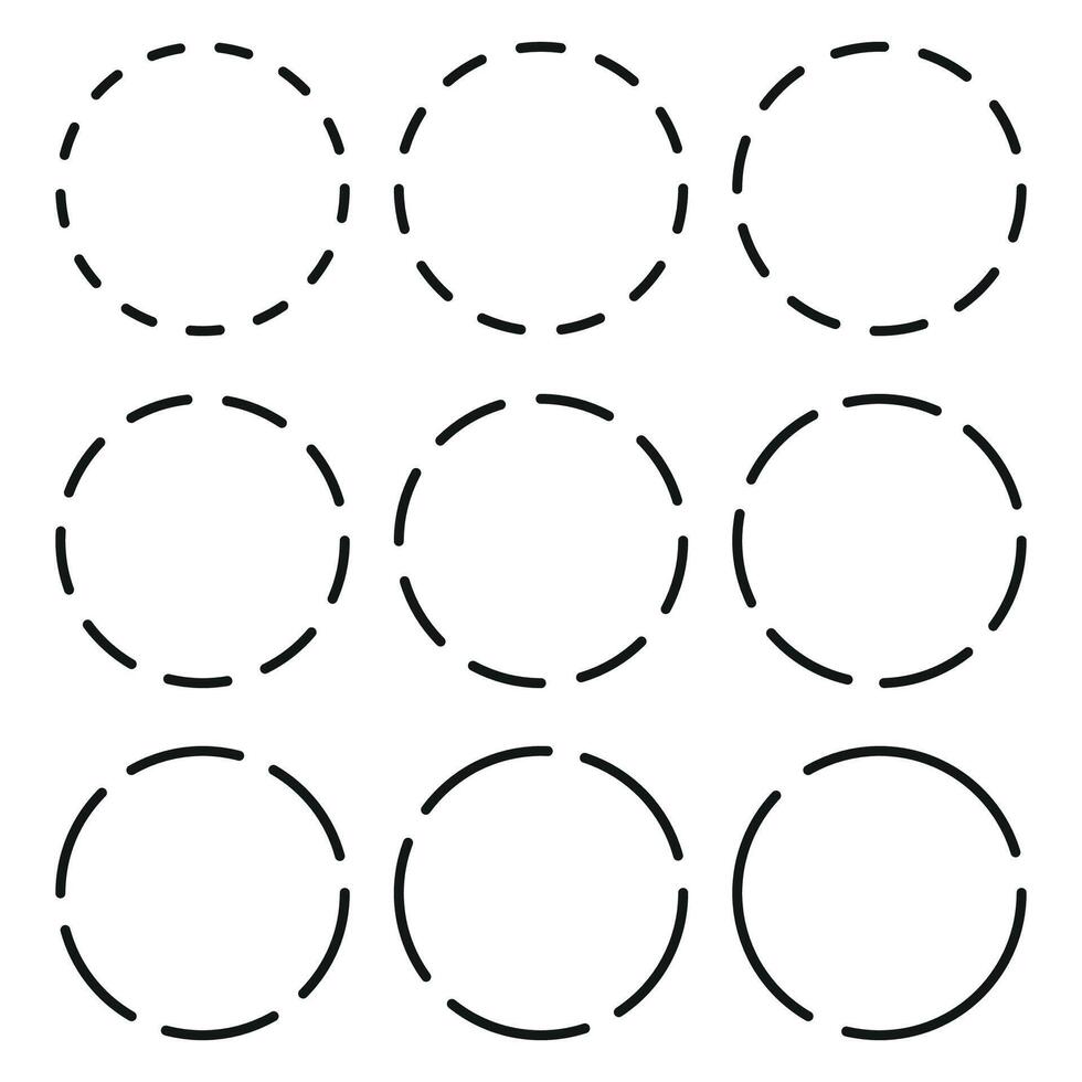 A set of circles with different sizes and shapes vector