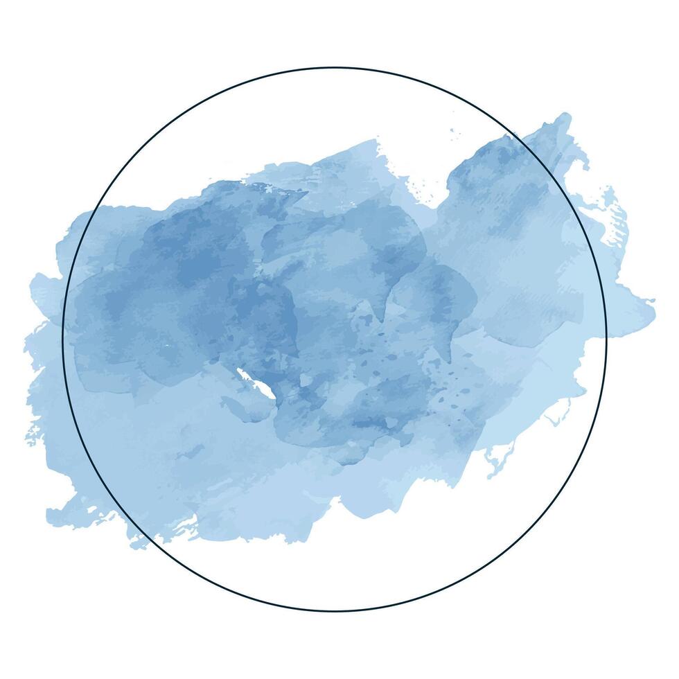 Blue watercolor paint in a circle vector