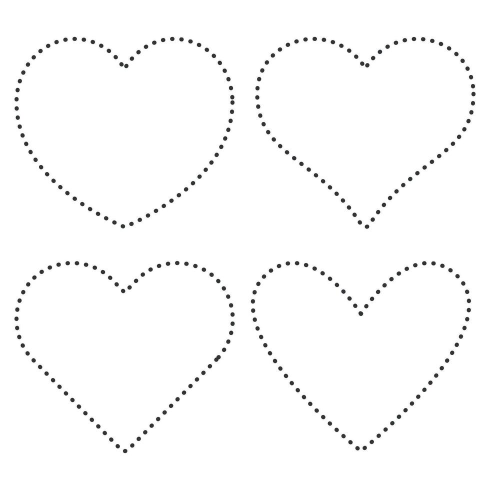 Printable heart tracing worksheet vector