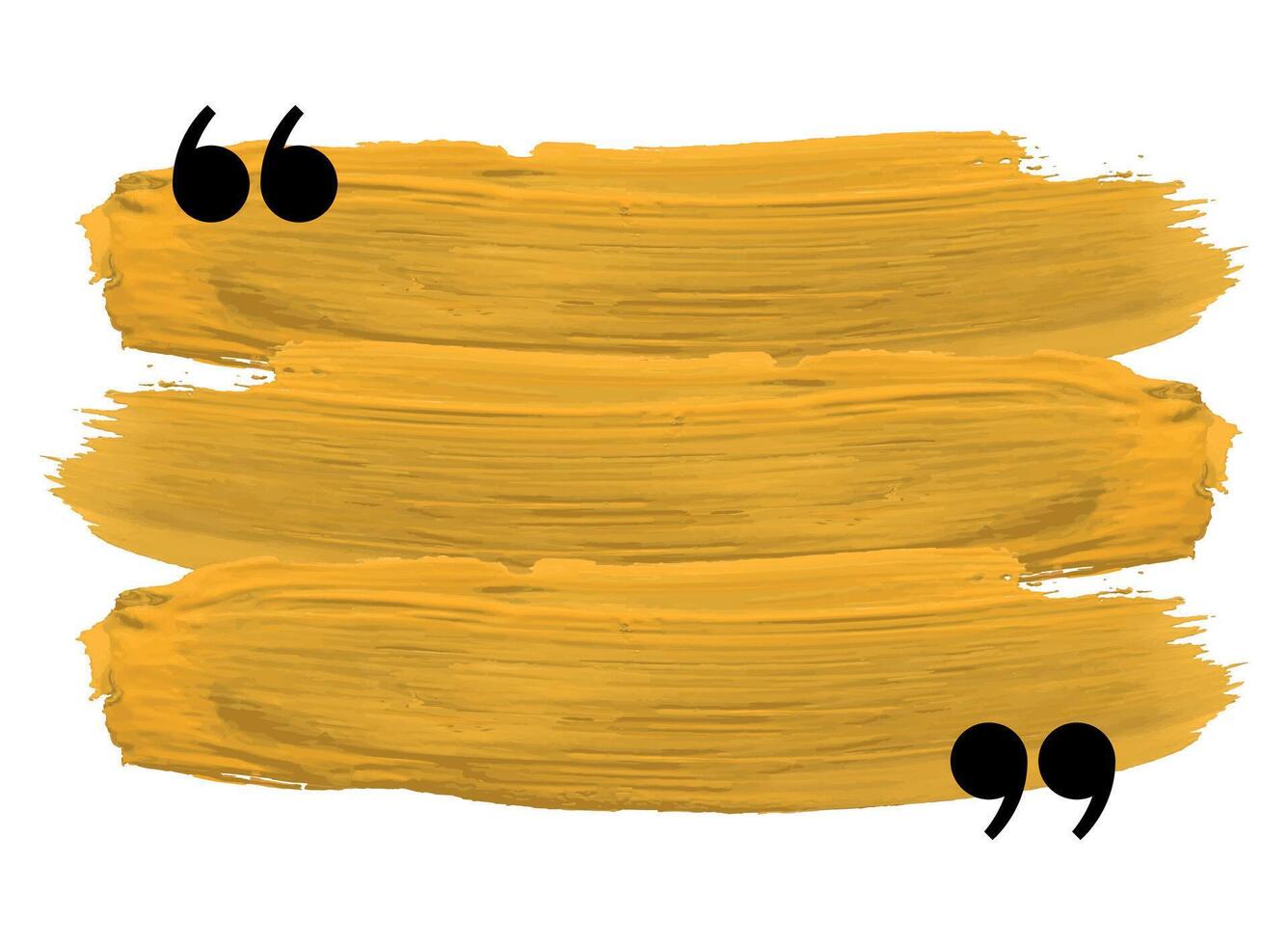 A yellow paint brush stroke with two quotes vector