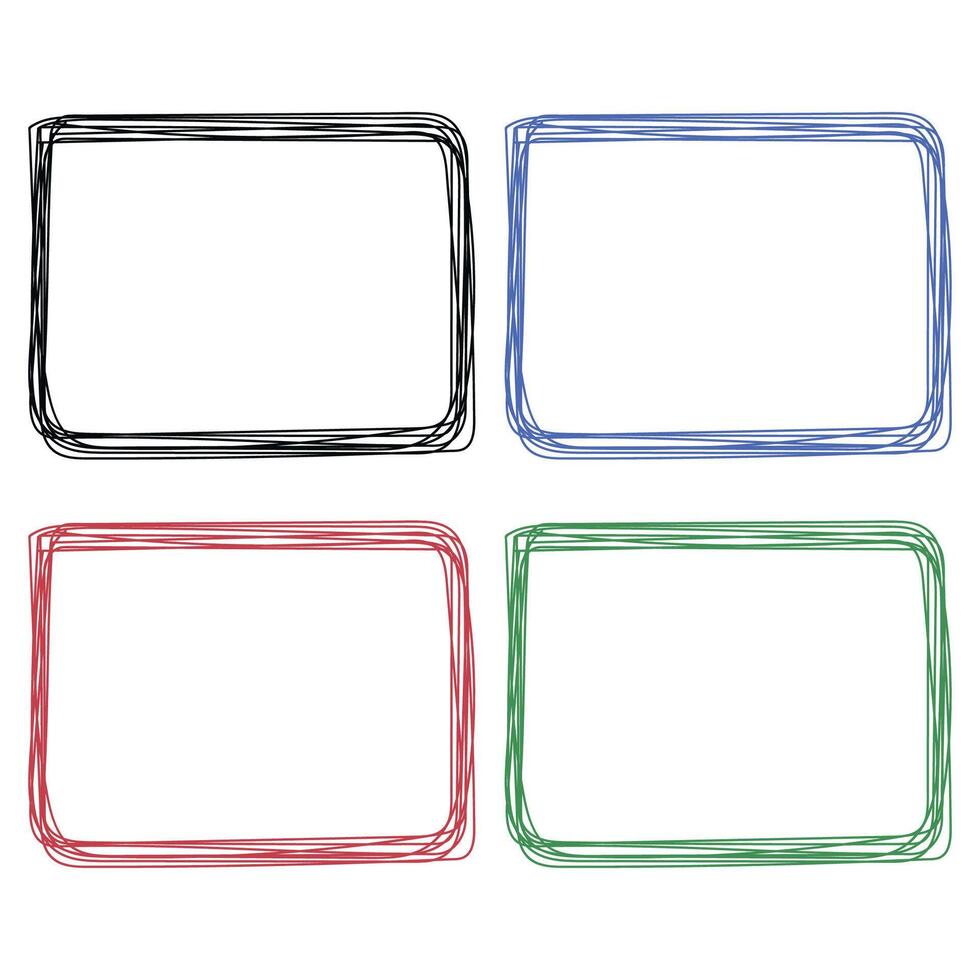 Four different colored frames with different shapes vector