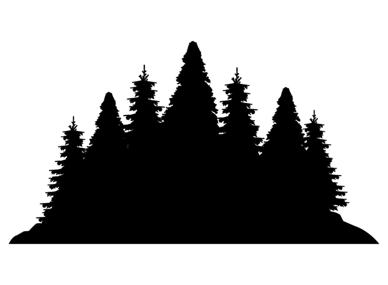 Silhouette of trees in the forest vector