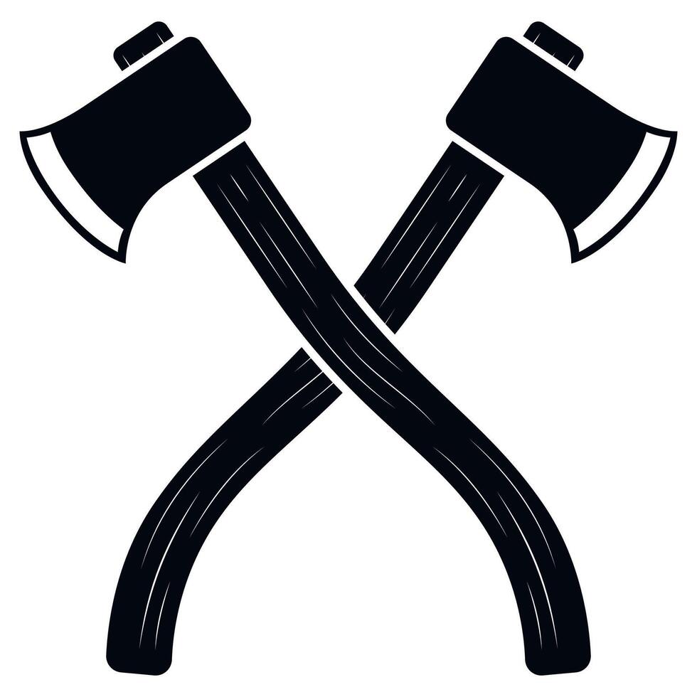 Two crossed axes icon vector