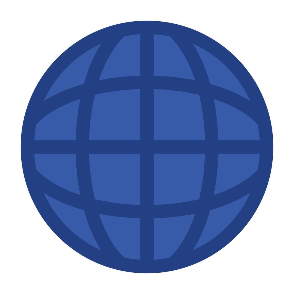 A blue globe icon on a white background vector