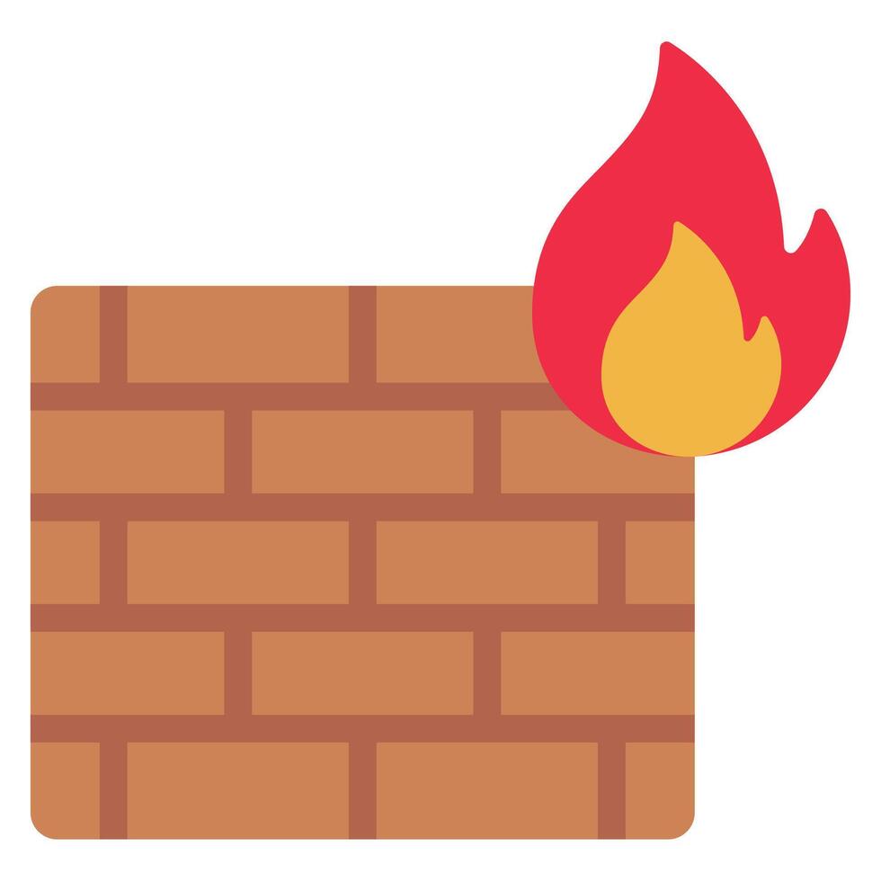 Firewall icon with brick wall vector