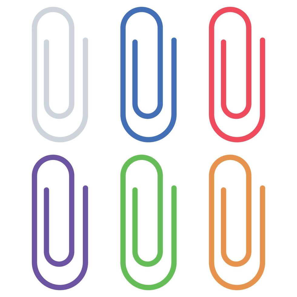 Paper clip icon set illustration vector