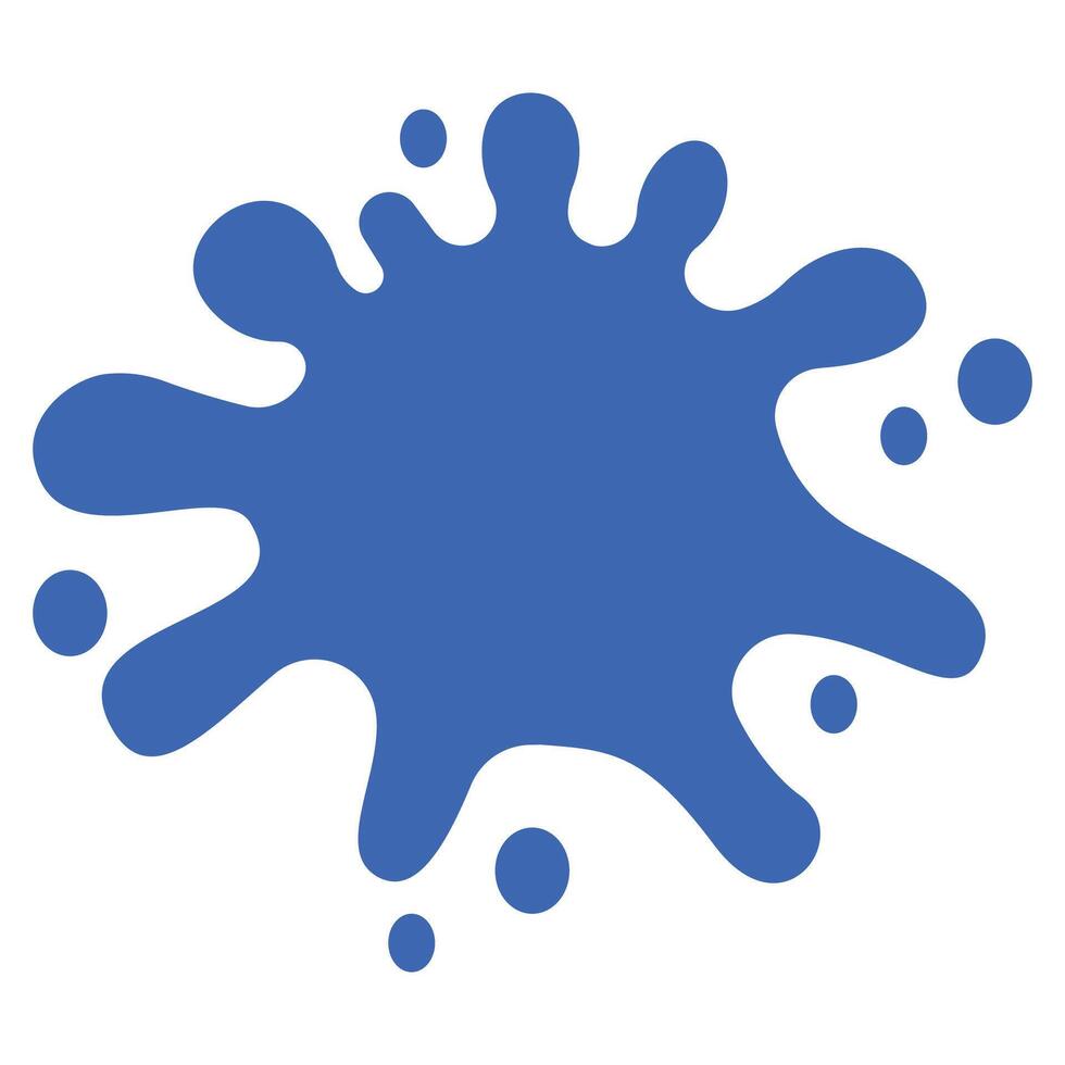 Blue paint splash icon on white background vector
