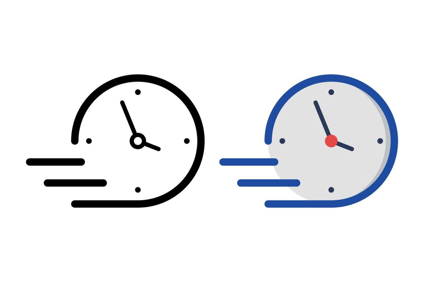 Fast Clock Outline And Filled vector