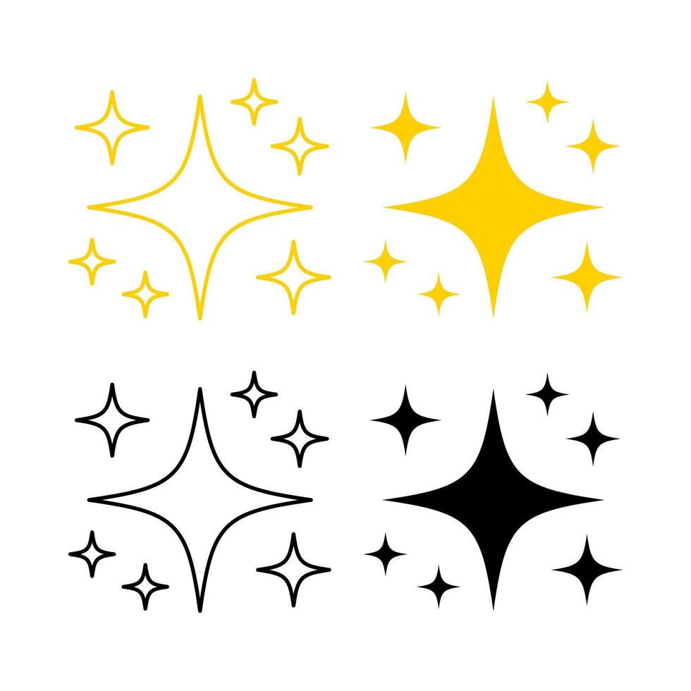 Star Sparkle Black And Yellow vector