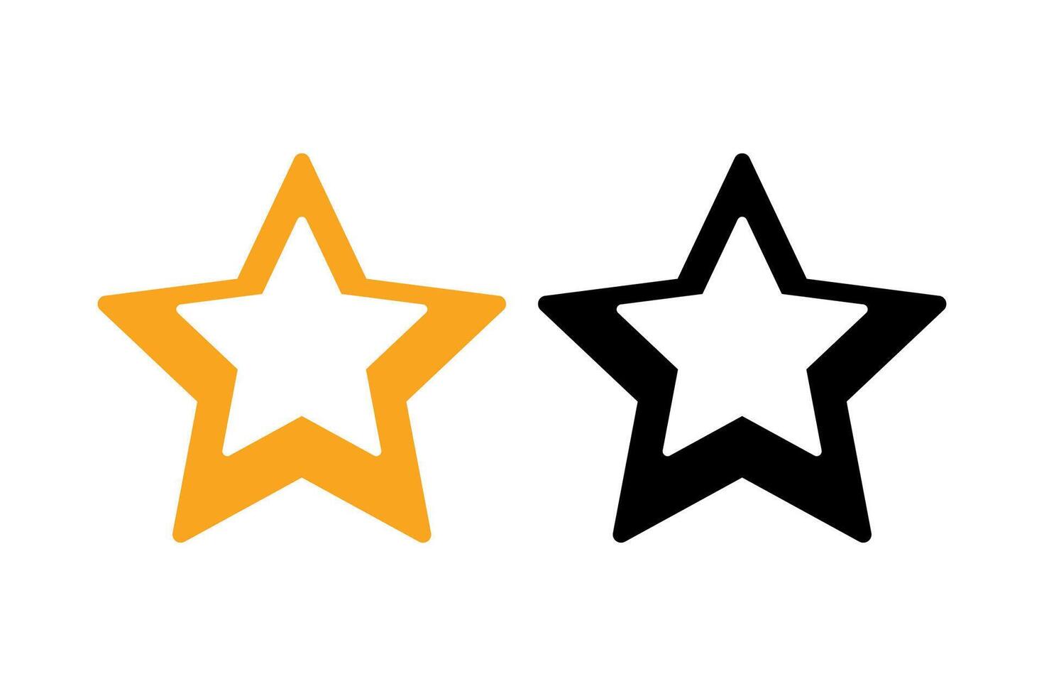 Outline Style Abstract Star Orange And Black vector