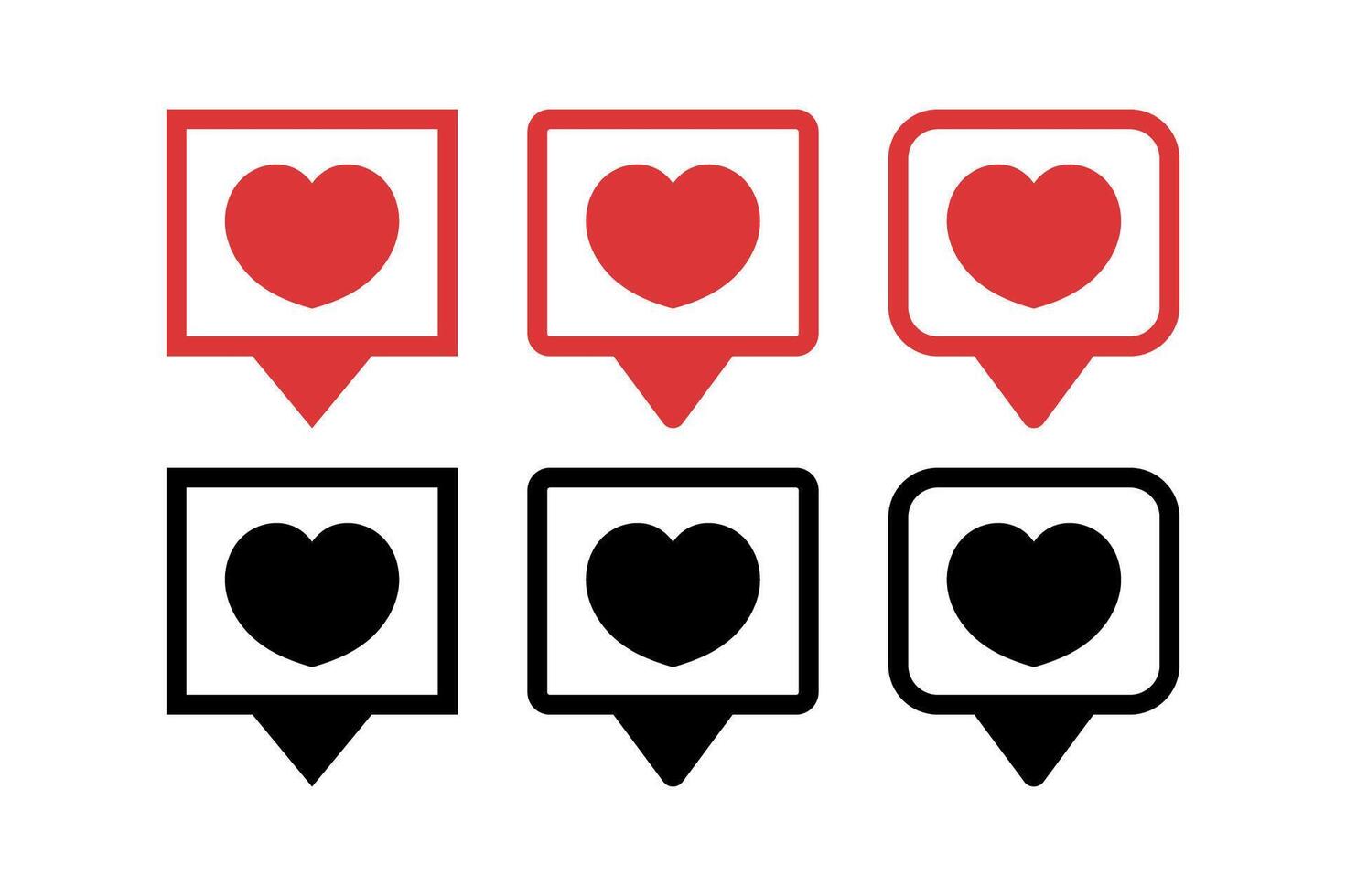 Location Pin Square Shapes With Hearts vector