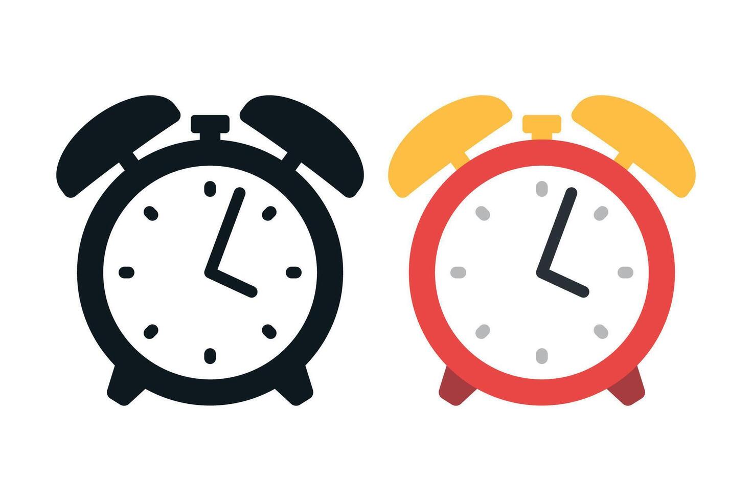 Alarm Clock Flat And Black vector